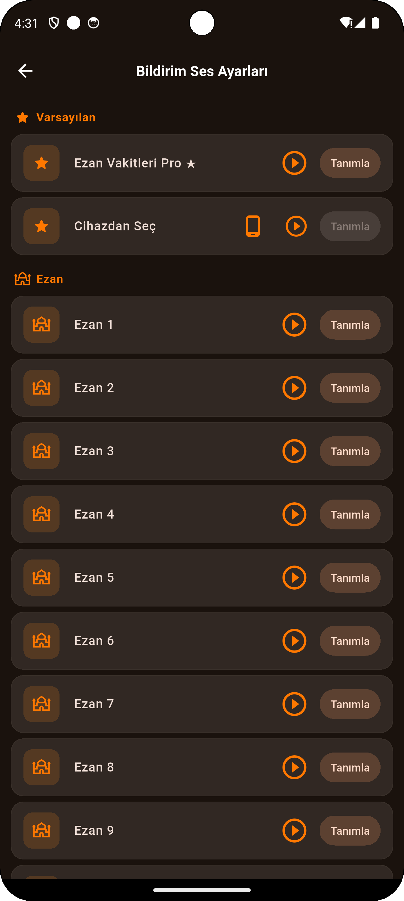 Bildirim Ses Seçenekleri