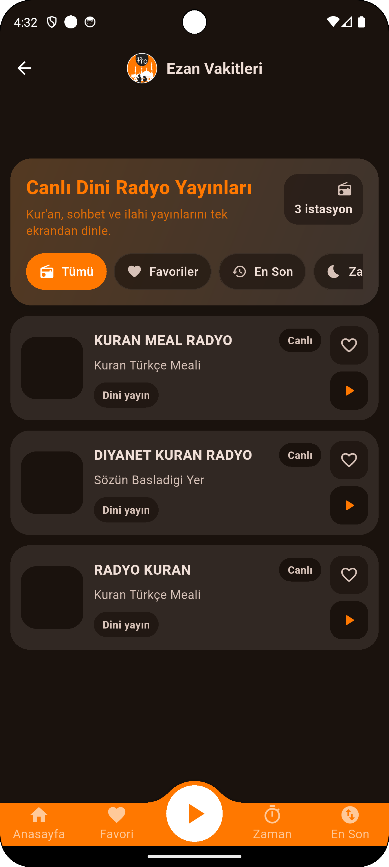 Canlı Dini Radyo Yayınları