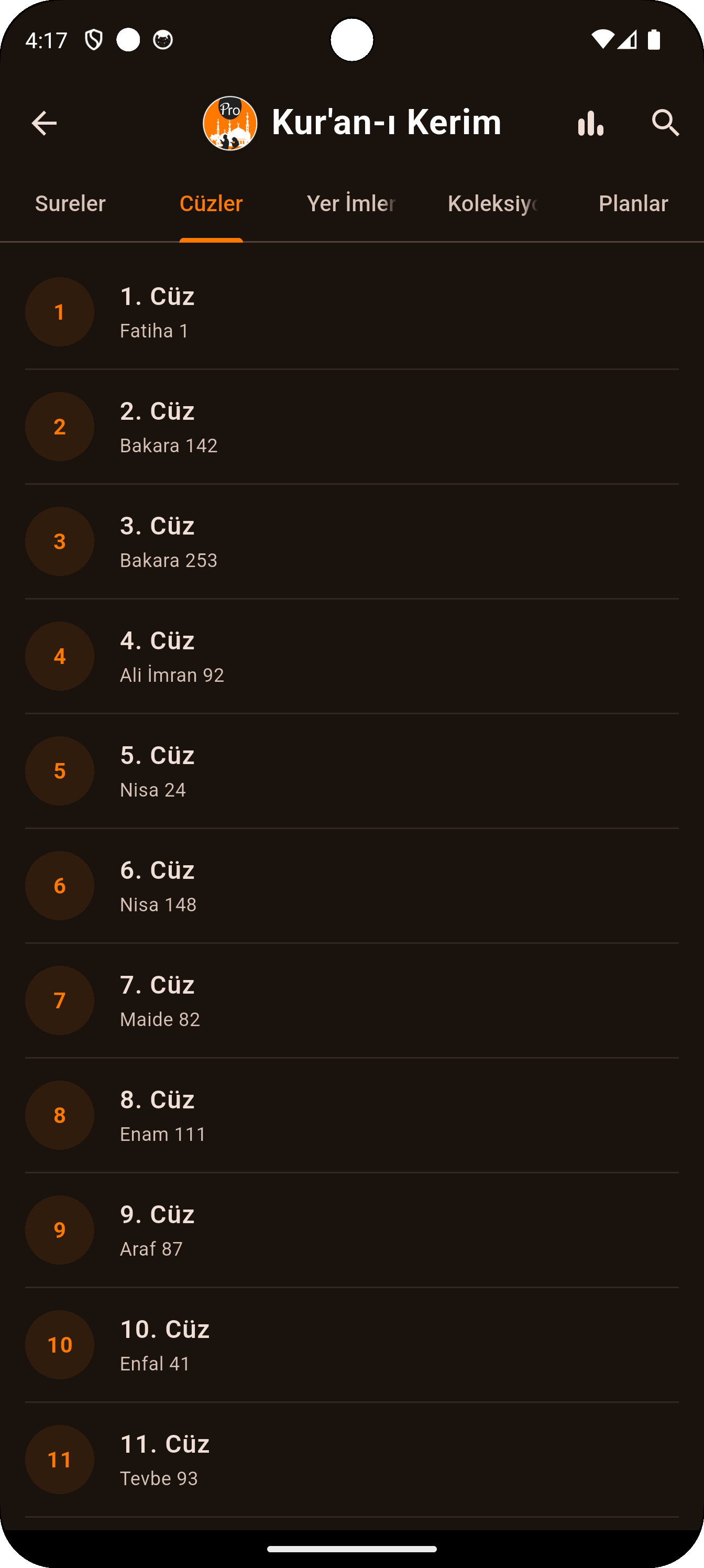 Kur'an-ı Kerim Cüzleri