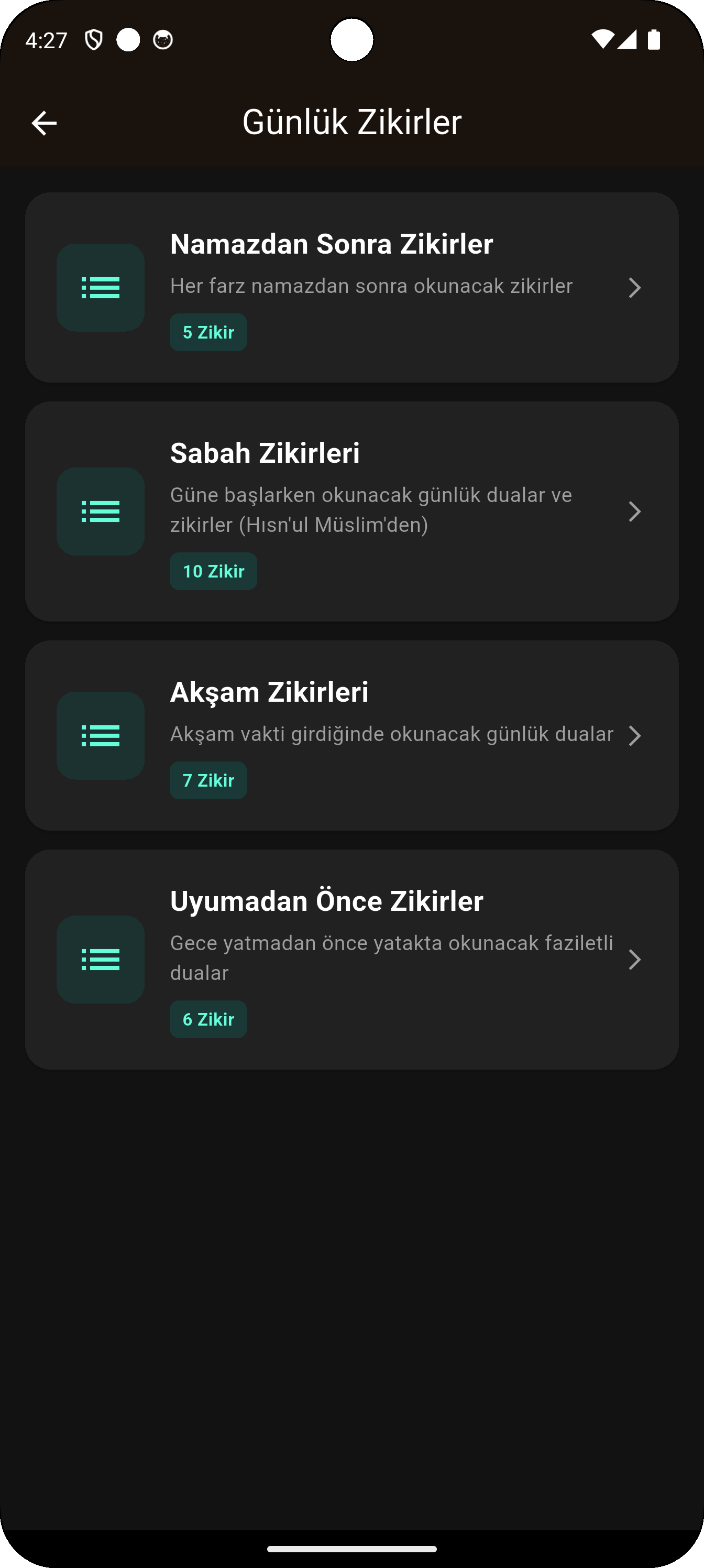 Günlük Zikirler ve Tesbihatlar