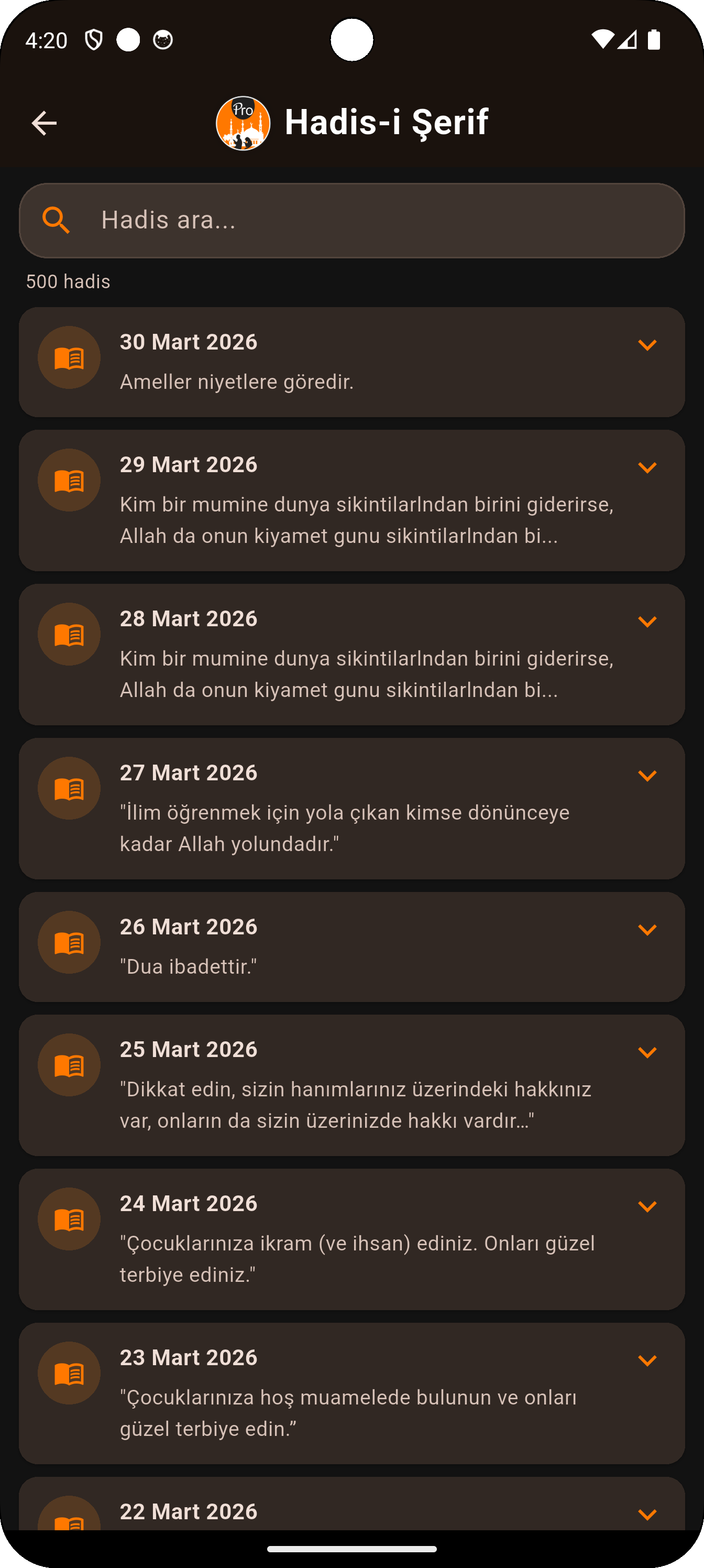Günlük Hadis-i Şerifler