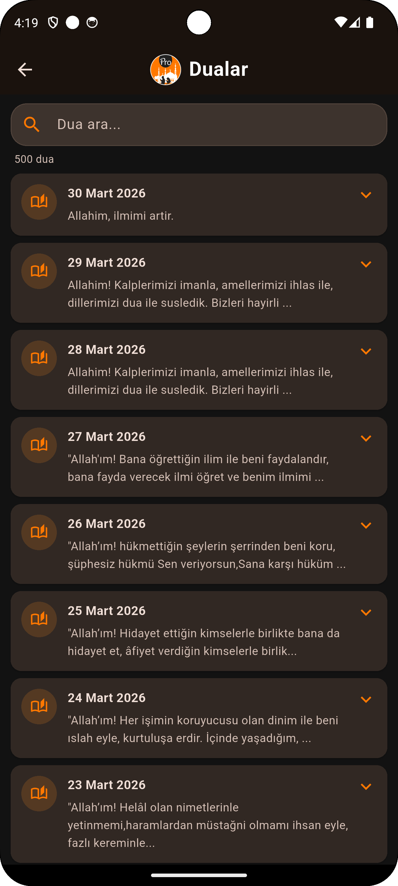 Günlük Dualar ve Koleksiyonlar