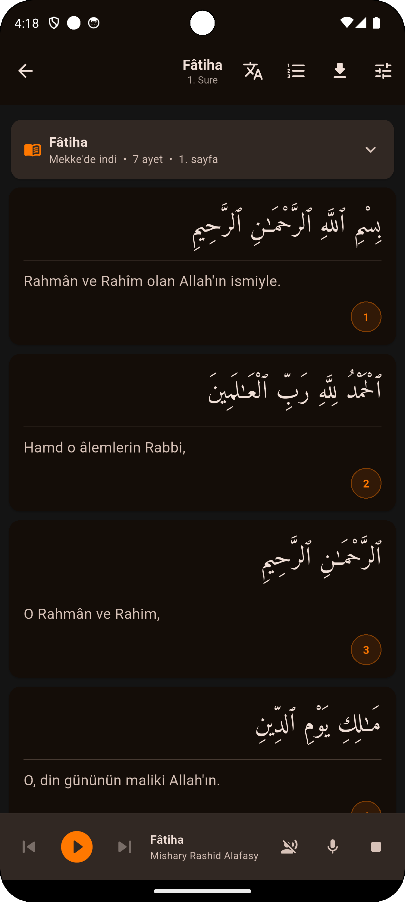 Mealli Kur'an-ı Kerim Okuma